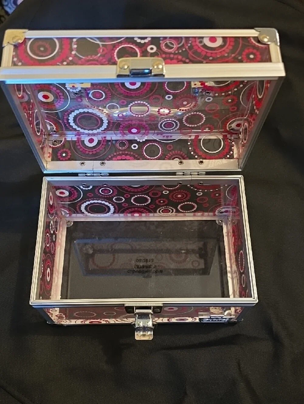 Pink Patterned Cosmetic Storage Case